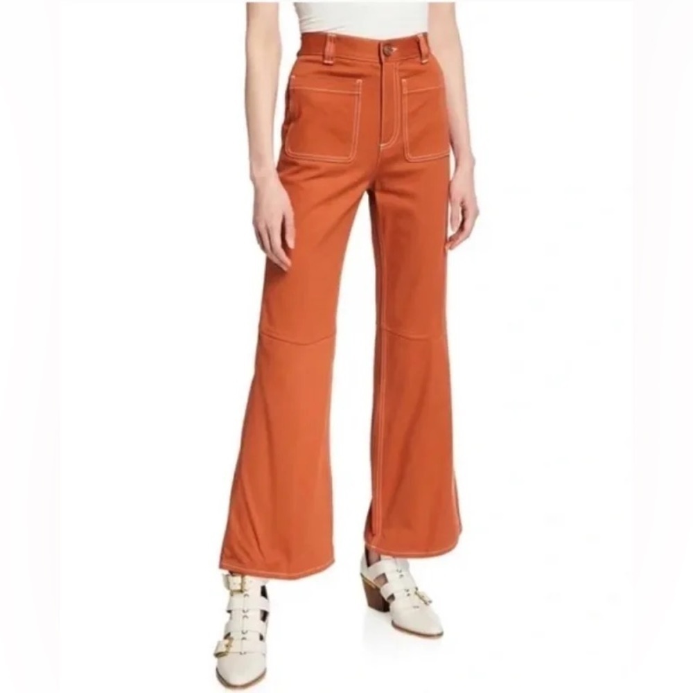 See By Chloe Rust Orange Wide-Leg Jeans
